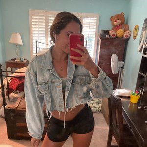 Hand Distressed Jean Jacket